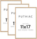 puthiac 11x17 Solid Oak Wood Picture Frames, Natural Oak, 3 Pack by PUTHIAC