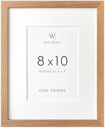 8x10 Picture Frame, Solid Oak Wood 8x10 Frames with Mat to 5x7 by TumblerHome