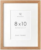 8x10 Picture Frame, Solid Oak Wood 8x10 Frames with Mat to 5x7 by TumblerHome