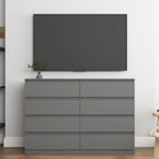 Grey 8 Drawer Dresser for Bedroom,Modern Large Dresser with Deep Drawer,Wide Bedroom Storage Chest of Drawer,Wood Storage Organizer Furniture for Living Room,Closet - Image 4