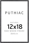 puthiac 12x18 Solid Oak Wood Picture Frame, Black, 1 Pack by PUTHIAC