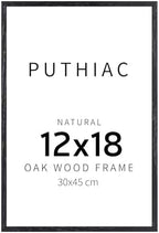 puthiac 12x18 Solid Oak Wood Picture Frame, Black, 1 Pack by PUTHIAC
