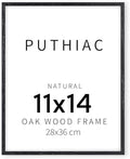 puthiac 11x14 Solid Oak Wood Picture Frame, Black, 1 Pack by PUTHIAC