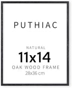 puthiac 11x14 Solid Oak Wood Picture Frame, Black, 1 Pack by PUTHIAC