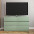 Spaco Dresser for Bedroom,Modern 6 Drawer Dresser with Deep Drawer,Wide Storage Chest of Drawers,Bedroom Storage Organizer Furniture,TV Stand for Living Room - Image 2
