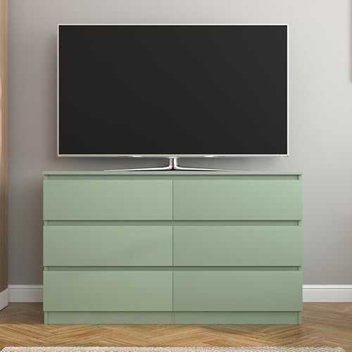 Spaco Dresser for Bedroom,Modern 6 Drawer Dresser with Deep Drawer,Wide Storage Chest of Drawers,Bedroom Storage Organizer Furniture,TV Stand for Living Room - Image 2