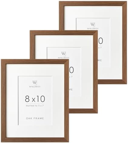 8x10 Picture Frame, Solid Oak Wood 8 x 10 Photo Frame with Mat to 5x7 by TumblerHome