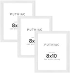 puthiac 8x10 Solid Oak Wood Picture Frames, White, 3 Pack by PUTHIAC