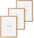 12x16 Picture Frame, Solid Oak Wood 12x16 Frames with Mat to 8.5x11 by TumblerHome
