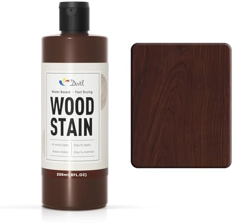 DWIL Water Based Wood Stain - Multiple Finishes, Fast Drying, Indoor and Outdoor Furniture, Wood Paneling, Cabinets and More, Low Odor ＆ Non-Toxic (8.5oz Dark Walnut) by DWILPAINT