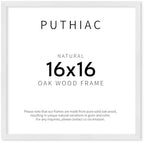 puthiac 16x16 Solid Oak Wood Picture Frame, White, 1 Pack by PUTHIAC
