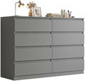 Grey Dresser for Bedroom,Modern Large 8 Drawer Dresser with Deep Drawer,Wide Storage Chest of Drawer,Wood Bedroom Storage Organizer Furniture,TV Stand for Living Room by CIPACHOHOMEFURNITURE