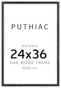 puthiac 24x36 Solid Oak Wood Picture Frame, Black, 1 Pack by PUTHIAC