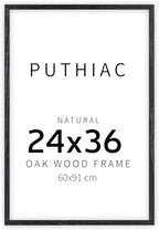 puthiac 24x36 Solid Oak Wood Picture Frame, Black, 1 Pack by PUTHIAC