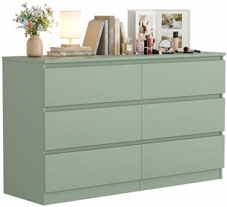 Spaco Dresser for Bedroom,Modern 6 Drawer Dresser with Deep Drawer,Wide Storage Chest of Drawers,Bedroom Storage Organizer Furniture,TV Stand for Living Room by SpacoHomeFuniture