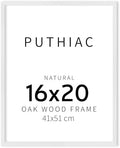 puthiac 16x20 Solid Oak Wood Picture Frame, White, 1 Pack by PUTHIAC