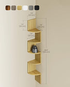 VASAGLE Corner Shelf Wall Mount, 5-Tier Floating Corner Bookshelf - Image 3