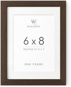6x8 Picture Frame, Solid Oak Wood 6x8 Photo Frames with Mat to 5x7 by TumblerHome