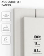 Fluxynara 36" x 24" Large Felt Bulletin Board, Milky White - Image 5