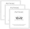 puthiac 12x12 Solid Oak Wood Picture Frames, White, 3 Pack by PUTHIAC