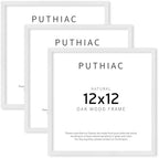 puthiac 12x12 Solid Oak Wood Picture Frames, White, 3 Pack by PUTHIAC