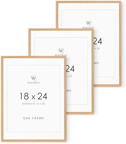 18x24 Poster Frame, 18x24 Solid Oak Picture Frames Matted to 16x20 by TumblerHome