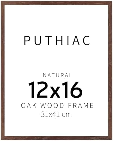 puthiac 12x16 Solid Oak Wood Picture Frame, Walnut, 1 Pack by PUTHIAC