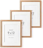9x12 Wood Frame, Solid Oak 9x12 Picture Frame with Mat to 6x8 by TumblerHome
