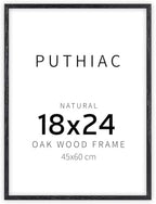 puthiac 18x24 Solid Oak Wood Picture Frame, Black, 1 Pack by PUTHIAC