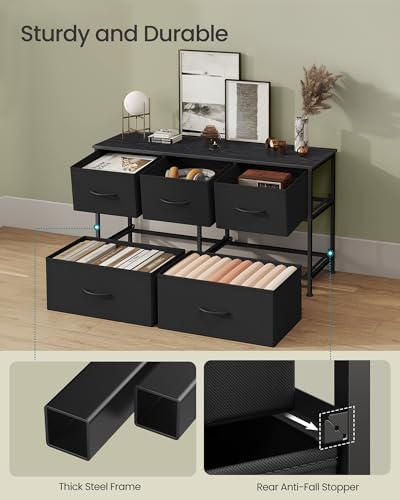 SONGMICS Dresser for Bedroom, Wide Dresser with 5 Fabric Drawers - Image 6