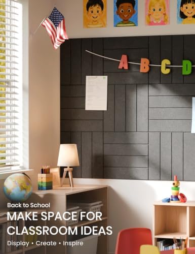 Fluxynara 48" x 36" Large Felt Bulletin Board, Charcoal Gray - Image 4
