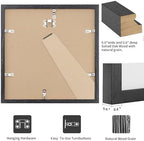 puthiac 8x8 Solid Oak Wood Picture Frame, Black, 1 Pack - Image 3