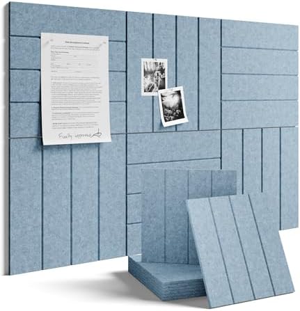 Fluxynara 36" x 24" Large Felt Bulletin Board, Dusty Blue by FLUXYNARA
