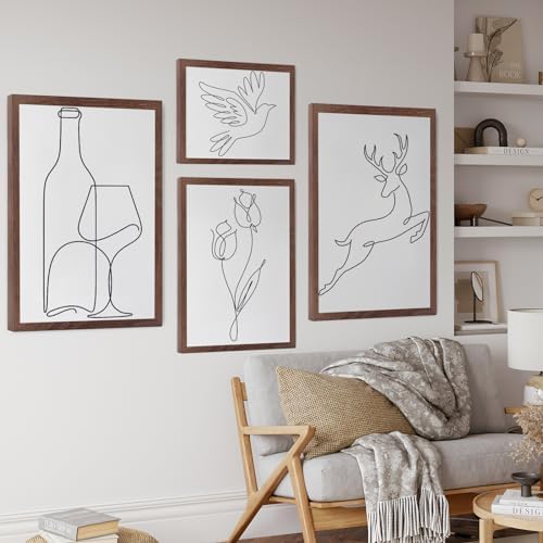 puthiac 16x24 Solid Oak Wood Picture Frame, Walnut, 1 Pack - Image 6