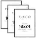 puthiac 18x24 Solid Oak Wood Picture Frames, Black, 3 Pack by PUTHIAC