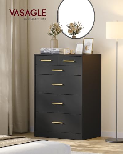 VASAGLE 6-Drawer Dresser, Chest of Drawers, 23.7 x 15.8 x 34.8 Inches - Image 3