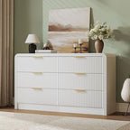 Decofy 55" W Fluted 6-Drawer Dresser for Bedroom, Pure White - Image 6