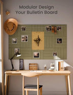 Fluxynara 48" x 36" Large Felt Bulletin Board, Olive Green - Image 6