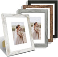 Hongkee 8x10 Picture Frame Set of 4, Made of Real Glass and Multicolour Wooden Frame, 8 by 10 Photo for Wall or Tabletop - Display Picture 5x7 with Mat or 8x10 Without Mat by Hongkee