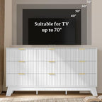 HUANLEGO Fluted Dresser for Bedroom with 9 Drawers, White - Image 4