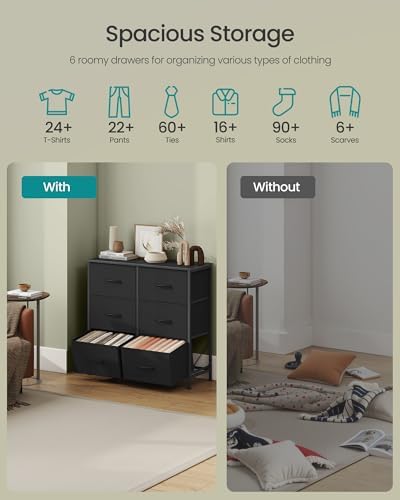 SONGMICS Dresser for Bedroom, Tall Dresser with 6 Fabric Drawers - Image 4