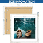 Hongkee 20x20 Frame Set of 4, 20 x 20 Distressed White Wood(Mat 16x16) - Image 3