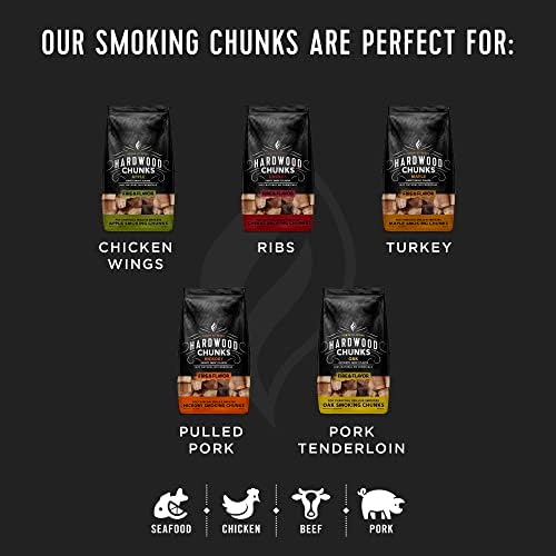 Fire & Flavor Oak Wood Chunks for Smoking and Grilling - All-Natural, Long-Lasting with a Mildly Sweet Flavor - Large Chunk Wood Chips for Smokers - Image 4