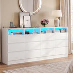 Gyfimoie 12-Compartment Divided Drawer Dresser w/Power Outlet, LED Light by Gyfimoie