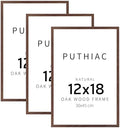 puthiac 12x18 Solid Oak Wood Picture Frames, Walnut, 3 Pack by PUTHIAC