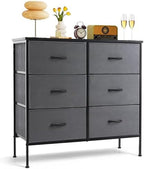 6-Drawer Dresser for Bedroom, Anti-Tip Wide Storage Organizer by SageNest