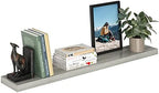 Ballucci Floating Shelf, 48" Wood Wall Shelf with Invisible Brackets for Bathroom, Living Room, Bedroom, Kitchen, Nursery, 8" Deep, Rustic Gray by Ballucci