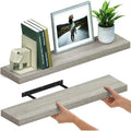 Ballucci Floating Shelves for Wall, 36" Wood Wall Shelf Set of 2, with Invisible Brackets for Bathroom, Living Room, Bedroom, Kitchen, Nursery, 8" Deep, Rustic Gray by Ballucci