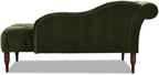 Pemberly Row Tufted Roll Arm Chaise Lounge, Olive Green Velvet Upholstery - Image 6