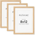 puthiac 8x12 Solid Oak Wood Picture Frames, Natural Oak, 3 Pack by PUTHIAC